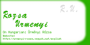 rozsa urmenyi business card