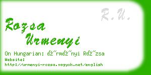 rozsa urmenyi business card